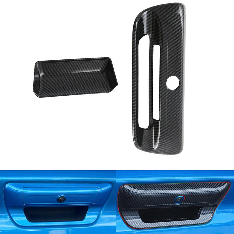 Tailgate Handle Bowl Cover Trims For Dodge Ram 1500 - Carbon Fiber Car Tail Trunk Rear Door Handle Bowl Cover Trim