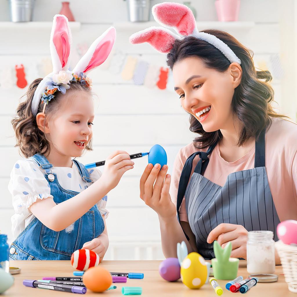 Shuttle Art Acrylic Metallic Dot and Brush Twin Pen Sparkling Glitter Acrylic Paint for Writing on and Handmade Art Gift Markers, Colors, Tip, Set,