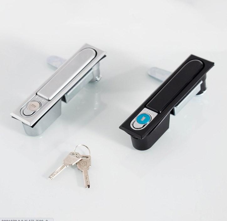 MS723 YH Anti-Theft Key Operated Durable Steel & Zinc Alloy Swing Handle for Cabinet Plane Lock (Black,Steel Door&Zinc Alloy) чёрный