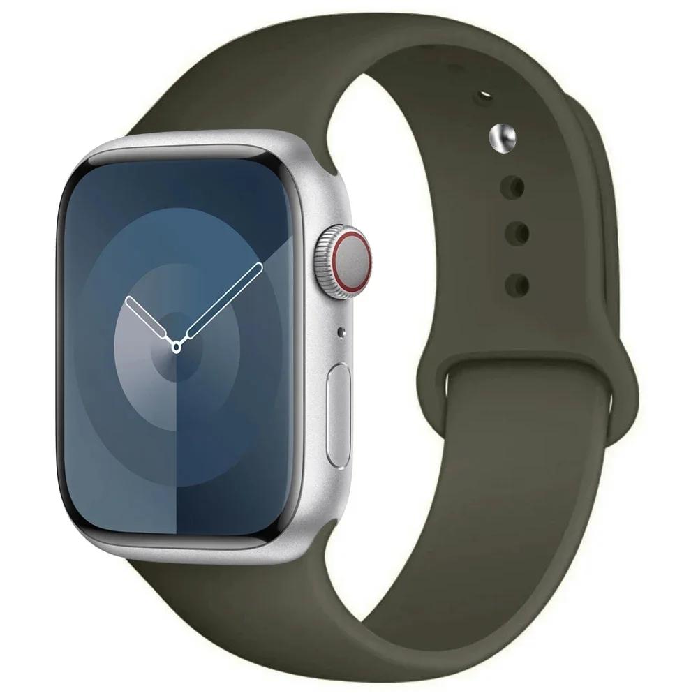 Silicone Strap For Apple Watch band 45mm 44mm 41mm 42mm 40mm 49mm 38mm correa bracelet iWatch series 9 8 5 4 3 8 6 SE 7 Ultra 2