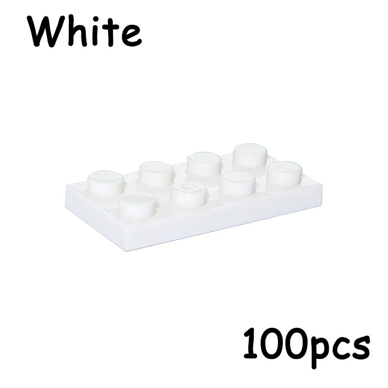 100PCS Size 2x4 Dot Plate 3020 MOC Assemble Particles DIY Building Blocks 2*4 Figures Bricks Educational Creative Toy for Kid
