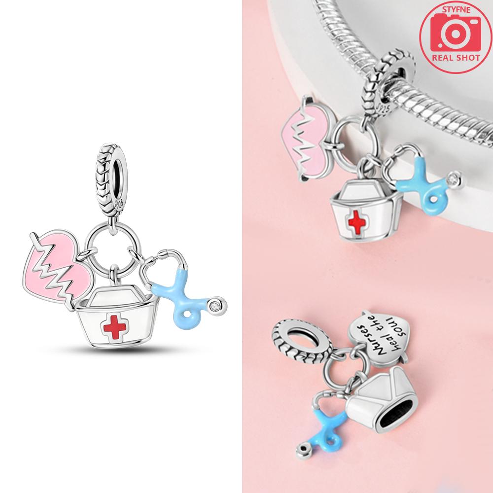 

Copper Metal Emergency Kit Stethoscope Dentist Career Charm Bead Components Pendant Bead Components Compatible With Authentic Original Women