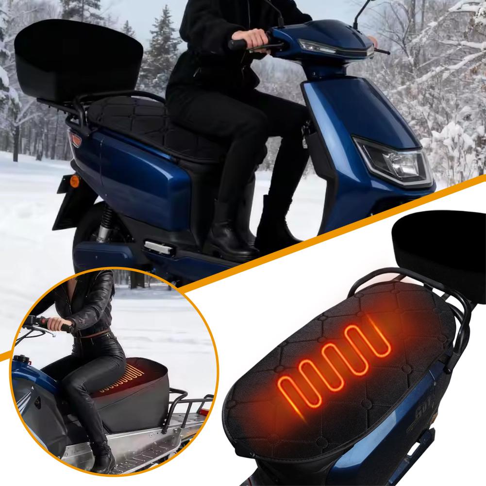Motorcycle Seat Cushion Heating Adjustable Comfort for ATV Long Ride Cold Weather Wear Resistant Cover Temperature Control D0V3