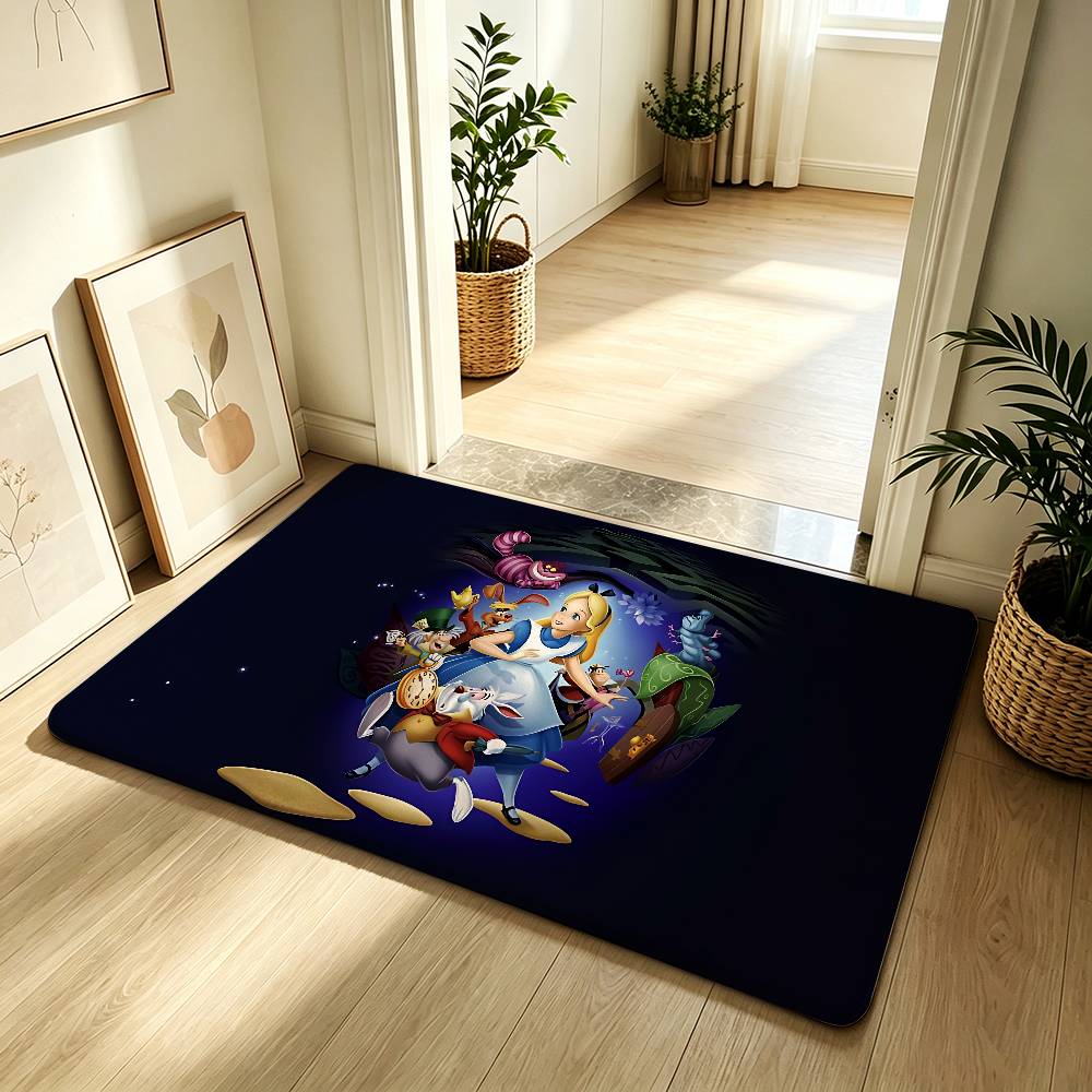 Anime-A-alice In-W-wonderlandS Classic Carpet Bathroom Anti-slip Mat Door Mat Home Decoration Mat Entrance Mat Scratch-resistant