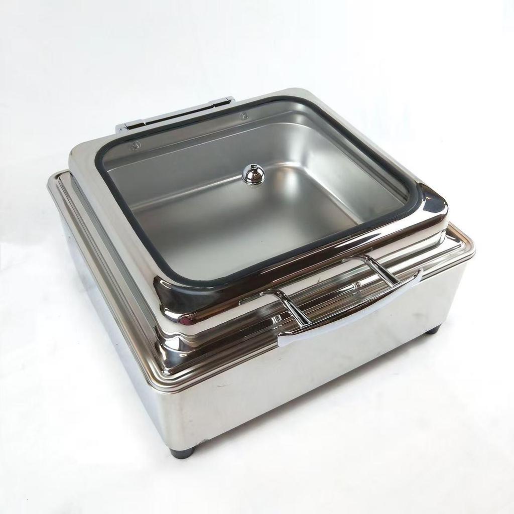 Stainless Steel Electric Buffet Chafing Dish - Smart Self-Service Warmer with Transparent Insulation for Hotel Breakfasts