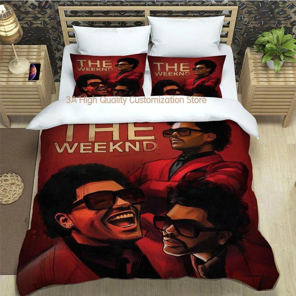 Juegos de Cama Estampados del Cantante The Weeknd Exquisito Juego de Ropa de Cama Funda Nórdica Juego de Colcha Juego de Cama Lujoso Regalo de Cumpleaños