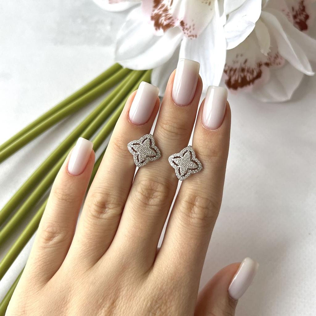 Silver Earrings with Cubic Zirkonia (2151159)