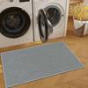 Entryway Rug with Woven Faux Linen Design Antislip Base Absorbent Door Mat for Enhances Safety in Family Environment