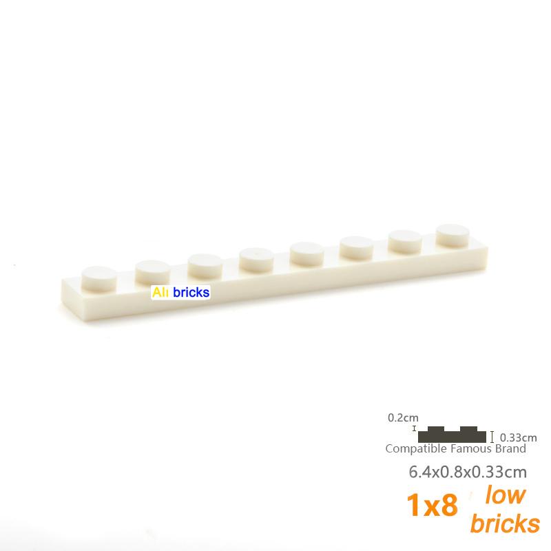 Non-Toxic 120Pcs Bulk Building Blocks Thin Figures Bricks 1X8 Dots 12Color Educational Creative Size Compatible With 3460 Toy For Children