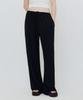 LADY VOLUME Lea Ribbed Wide Pants (Black)