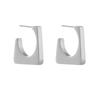 DIEYURO 316L Stainless Steel Geometric Stud Earrings For Women Designer Exaggerated C Loop Square Earrings Girls Party Jewelry