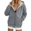 Women's Fashion Casual Sweatshirt Loose Zipper Cardigan Long Sleeve Hooded Jacket