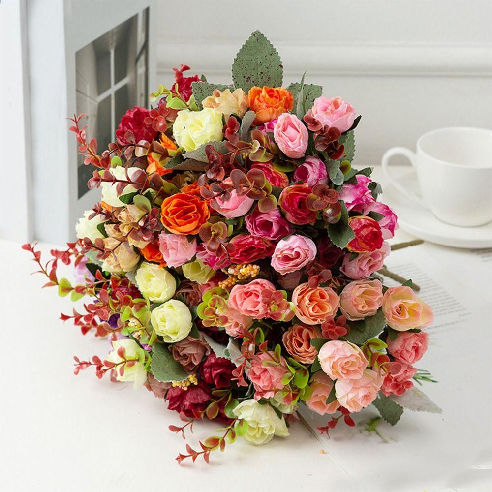 DIY Accessories Faux Rose Flower Multicolor Fake Flower New Simulation Flowers  Wedding Decoration