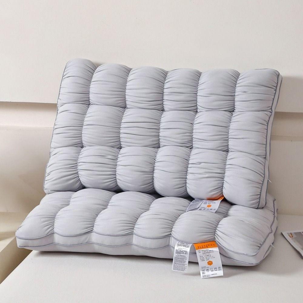 Fluffy Quilted Cooling Pillow Skin-friendly Neck Support Pillow Creative Sleeping Pillow  Hotel