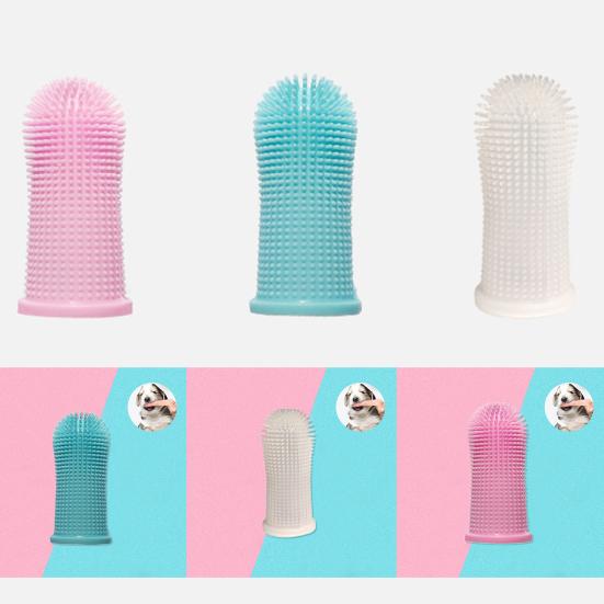 Yousheng Pet Fingertip Toothbrush Soft Bristles Oral Cleaning Abrasion Resistant Silicone Pet Finger Cot Brushes Pet Supplies
