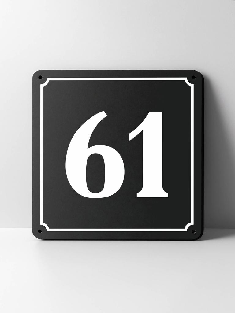 Metal House Number Sign, Black White Contrast, Outdoor Wall Decor for Home Street