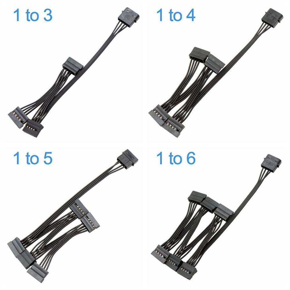 1 To 3/4/5/6 SATA Extension Cable Male To Female SATA Splitter Adapter  for Hard Disk/HDD SSD