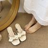 Fashion 2025 New Summer Elegant Bow Design Square Head Fashion Cool Slippers Women Comfortable Lightweight Outdoor Beach Casual Sandals