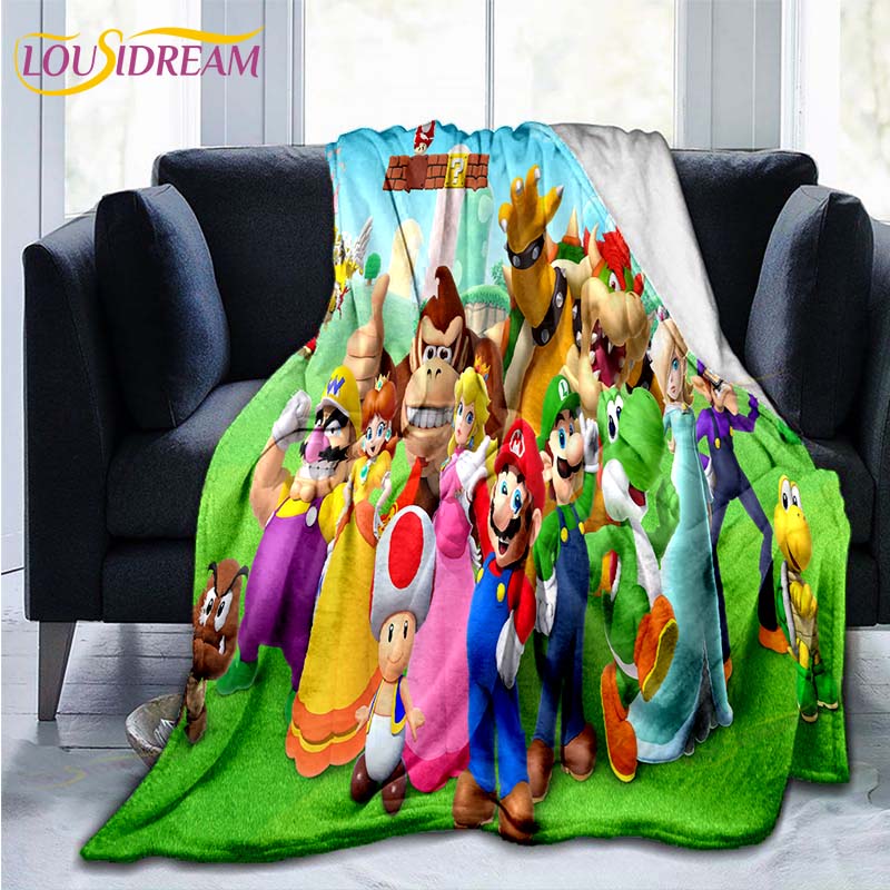 

Mario Bros pattern throw Blanket Couch Quilt Cover Travel Bedding Outlet Throw Blanket Flannel Blanket Bedspread 75x90cm