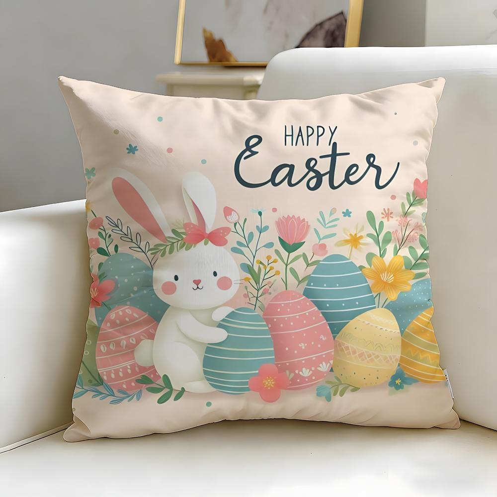 Holiday Easter Cushion Cover Soft & Easy-Wash Pillow Case – Versatile For Couch, Bed, Travel And Office
