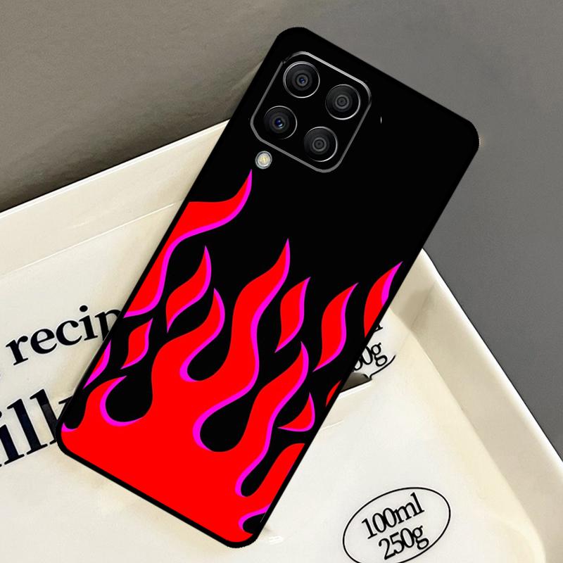 Blue Red Flame Fire Case For Samsung Galaxy M21 M31 M14 M34 M54 M33 M16 M36 M56 M53 M13 M12 M32 M52 M15 M55 M35