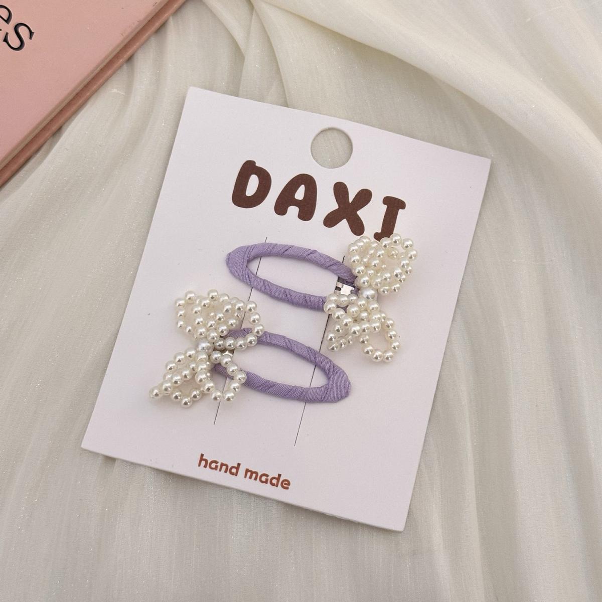 Korean Pearl Bow Rhinestone Hair Clips – Cute Celebrity Princess Headdress