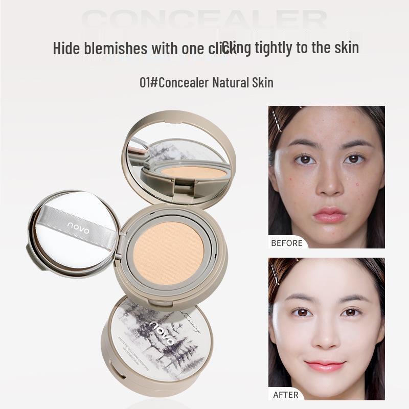 NOVO Flawless Cushion Foundation: Lightweight, Oil-Control, Moisturizing, Waterproof, Long-Lasting Creamy Foundation