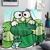 1PC Keroppi  Print Flannel Blanket, High Quality All Seasons, Home Decor, Warmth and Comfort, Perfect for Christmas Gifts