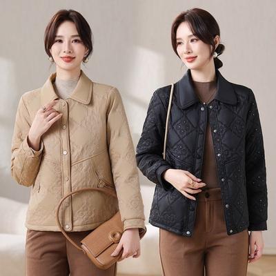 Autumn and Winter Jacket Padded Cotton-padded Jacket Short Women's Warm Lapel Small Cotton-padded Jacket