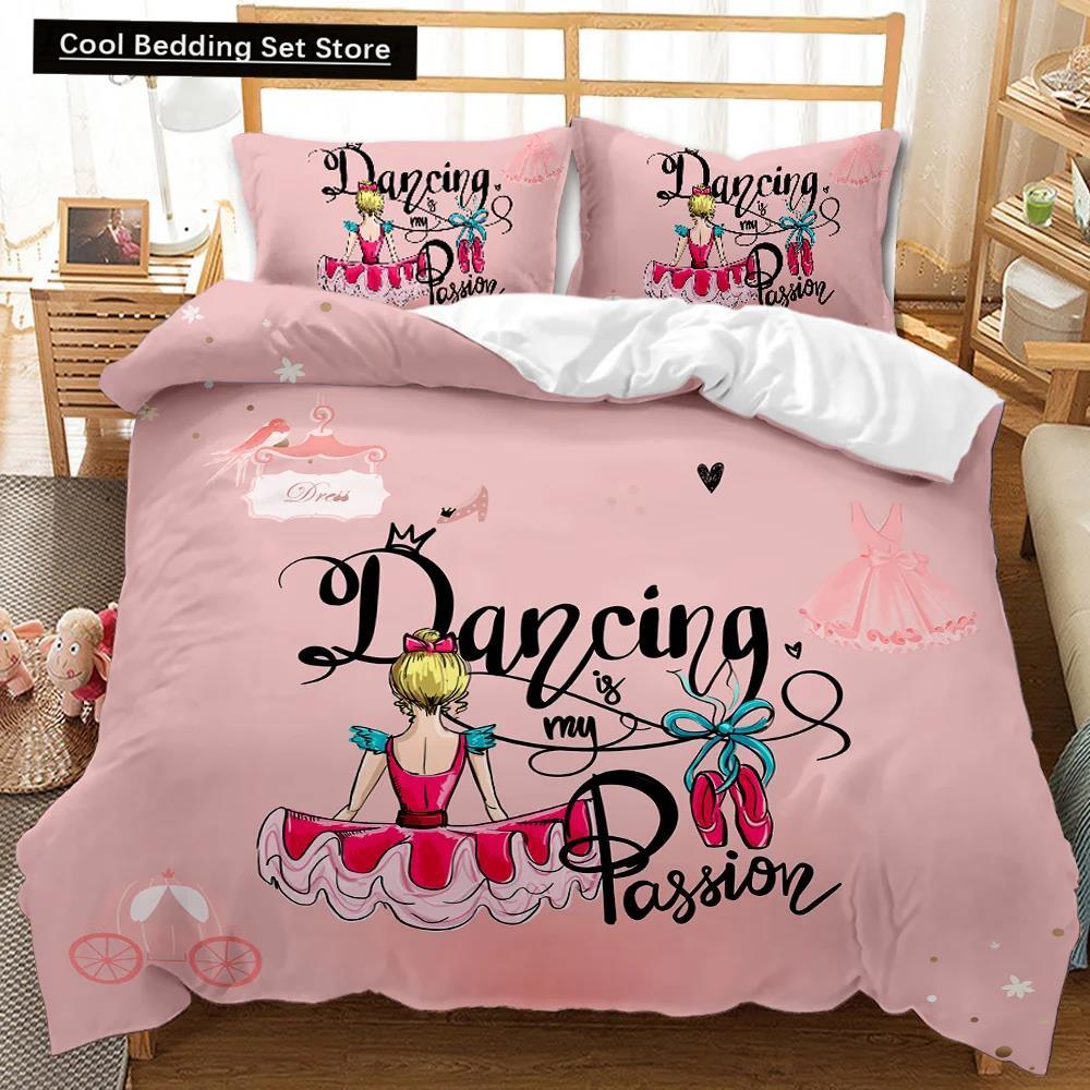 Girl Duvet Cover Set Pink Fashion Girl Sister Flowers Bedding Set Kids Girls Theme Double Queen King Size Polyester Qulit Cover