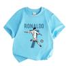 Kids Boys Girls 100% Cotton Crew Neck Short Sleeve T-Shirt, Soccer Player No.7 Print Casual Tees for Sports Fans Children Everyday Wear Top