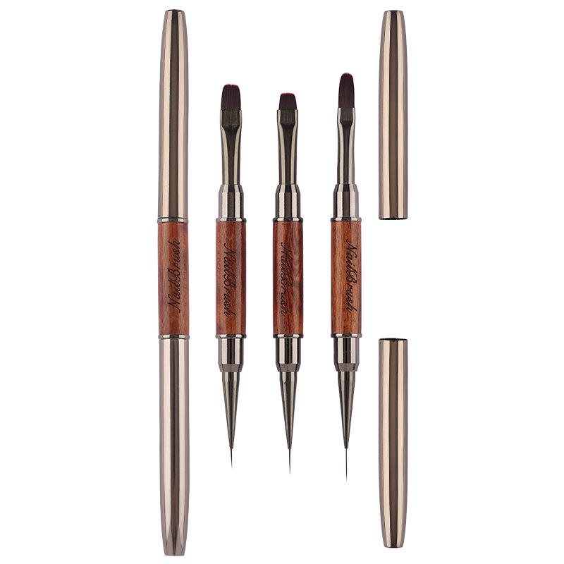 Sandalwood Double-headed Nail Art Gel Brush Tool