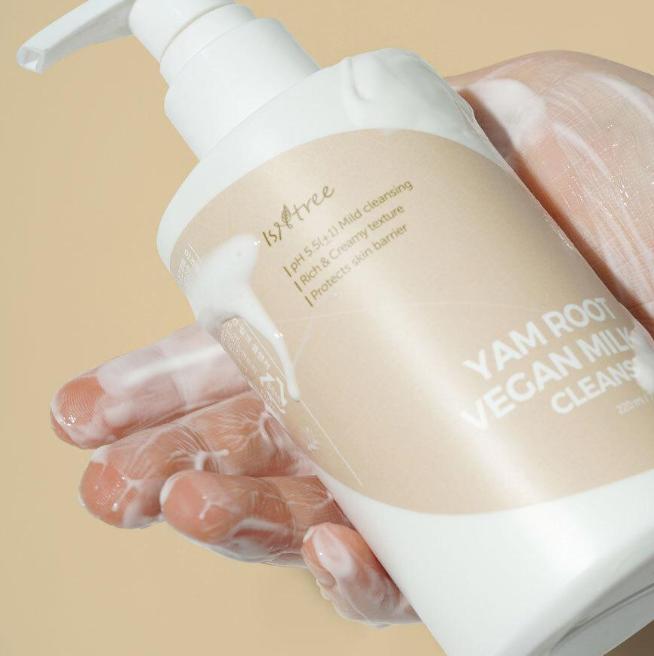 ISNTREE Yam Root Vegan Milk Cleanser 220ml + Refill – Gentle, Nourishing Cleanser for Sensitive Skin
