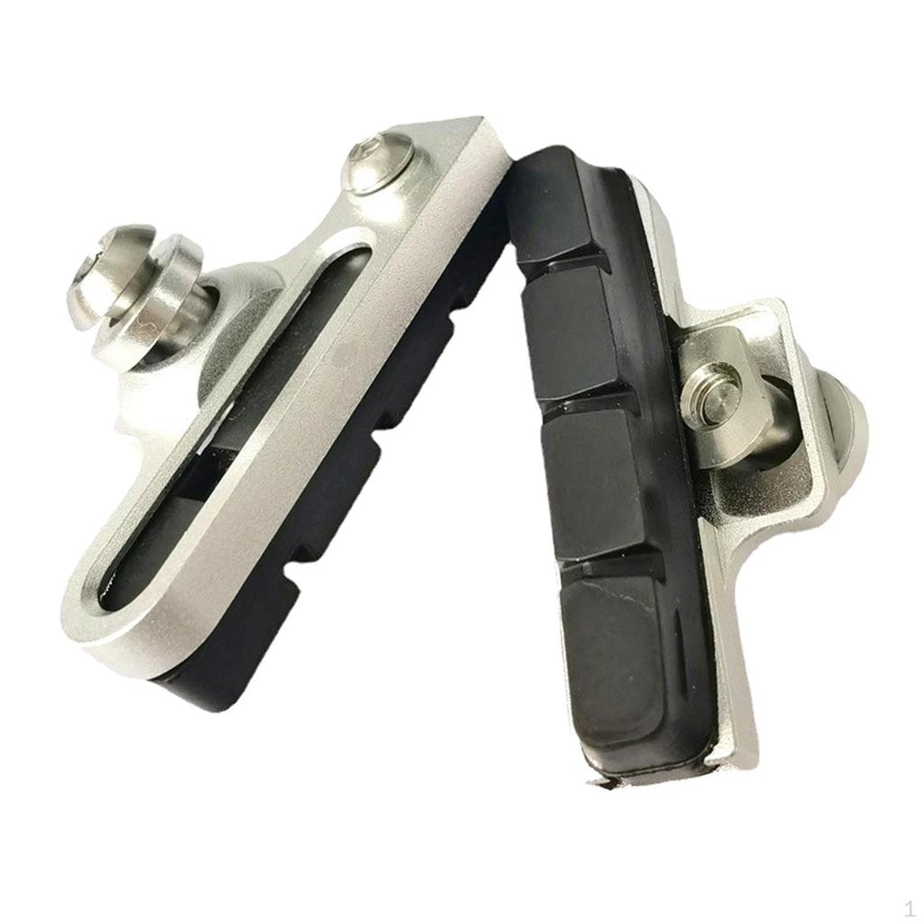 2 Pieces Lightweight Brake Pads, Type, 55mm Fit, Durable Rubber Metal for Cycling, Parts,