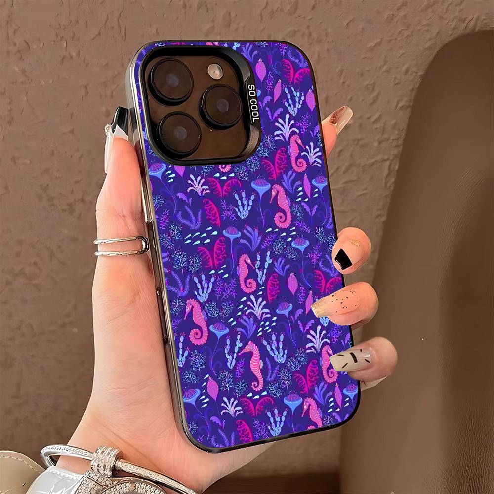 Interesting patterns phone case for iPhone 17 17Air 16 15 14 13 12 11 Pro Max Plus Colorful Silver