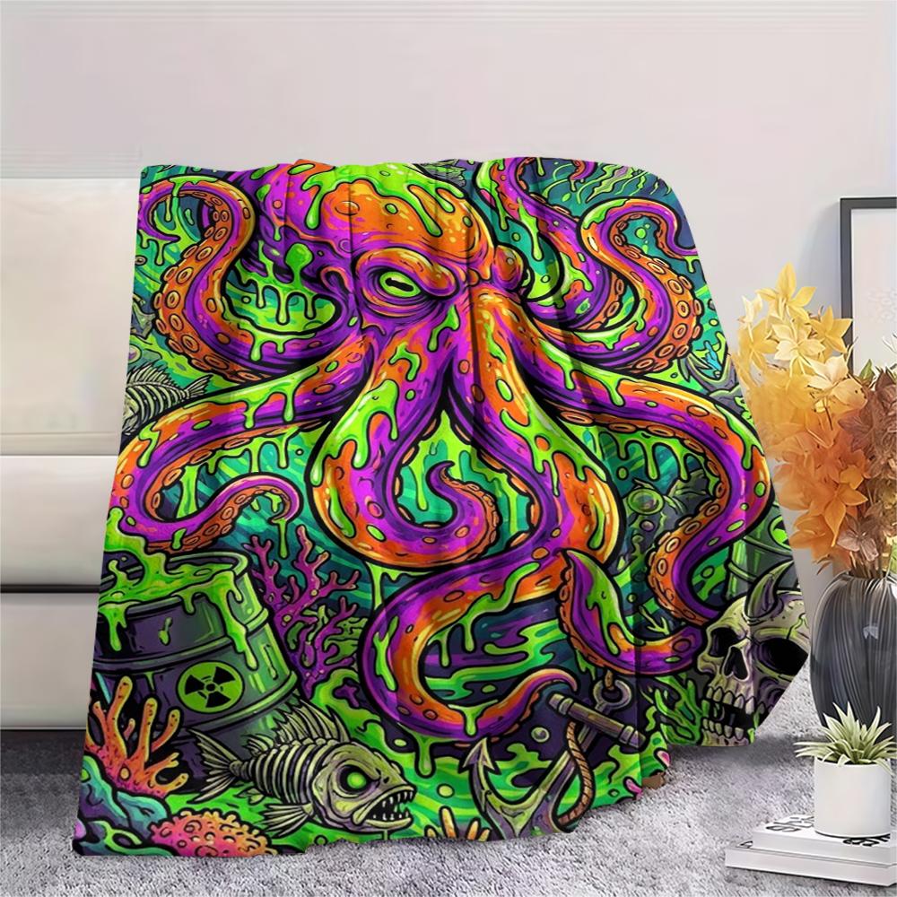 Corrosive marine organisms Print Flannel Blanket,High quality Comfortable for All Seasons,Home Decor,Warmth and Comfort,Perfect for Christmas Gifts