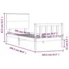 VidaXL Bed Frames and Headboard White 100x200 Cm Solid Wood 3193392