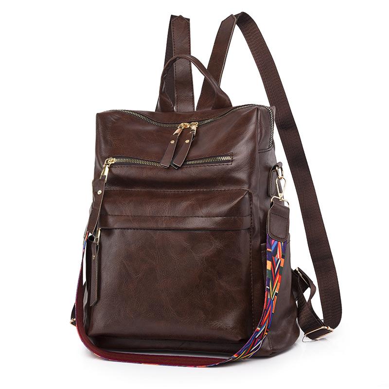 2025 Women's Retro PU Backpack - Large Capacity Casual Travel Bag