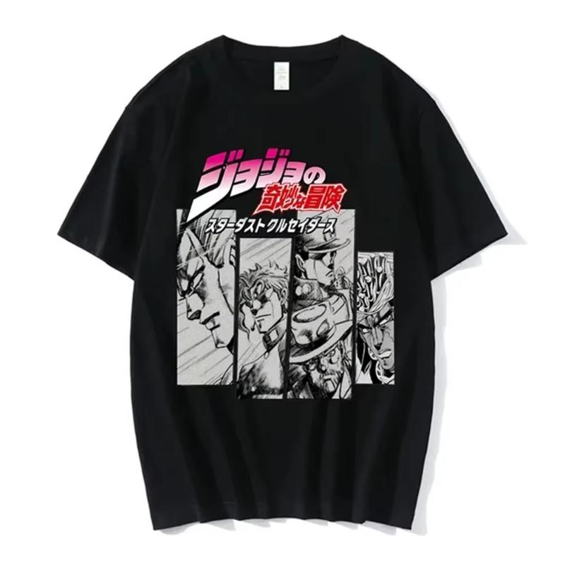 Anime Jojo-Bizarre Adventure T-Shirt Herren Jotaro Star Platinum Manga Grafik T-Shirts Herren Damen Sommer Kurzarm Oversize Top