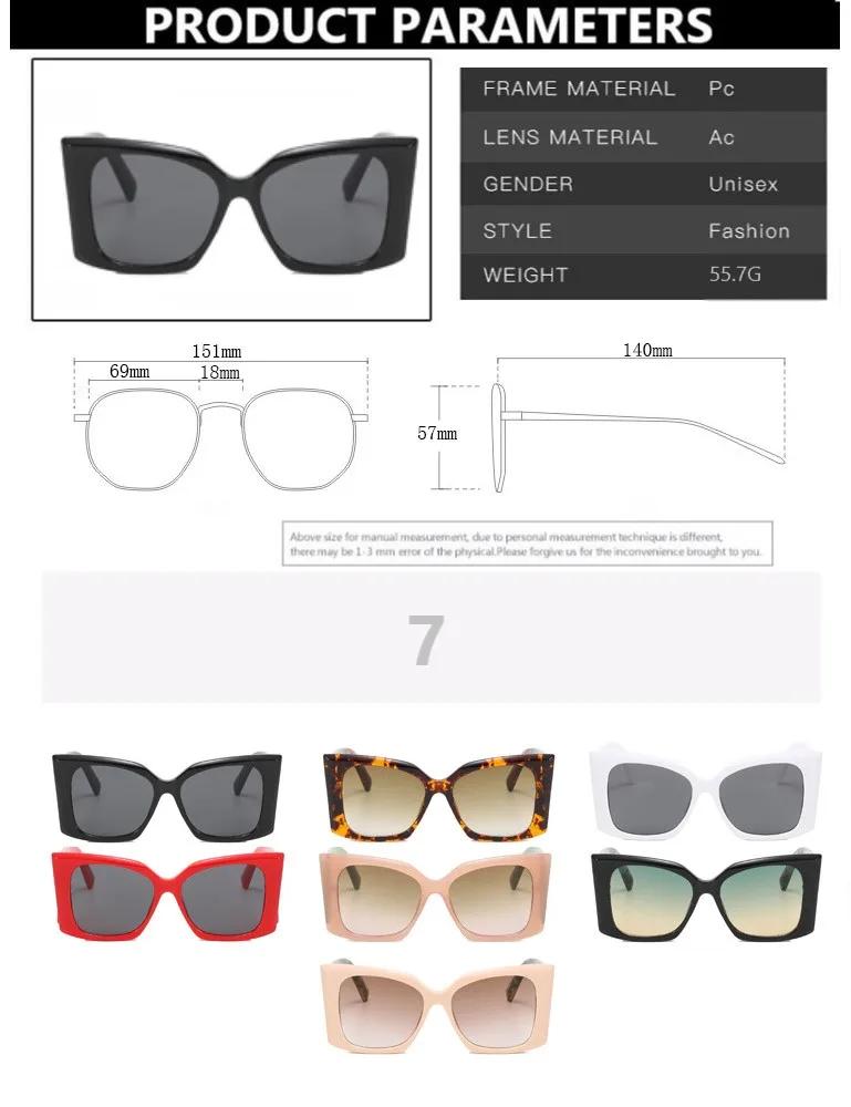 Big Frame Sunglasses Women Square Vintage Fashion UV400 Protection Exaggerated Shades for Women Trendy Sun Glasses