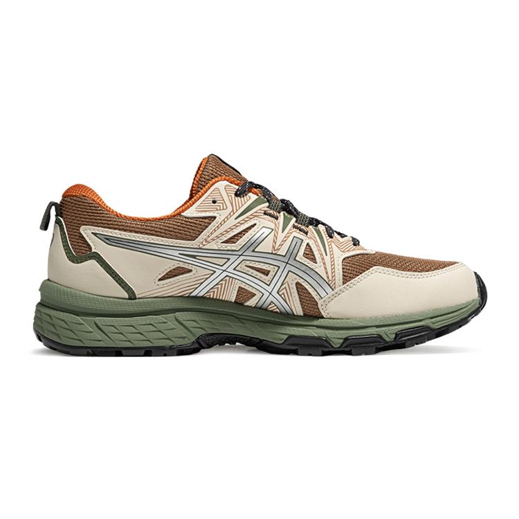 Asics Gel Venture 8 Slip Resistant Shock Absorbers Low Top Running Shoes Men's Brown Gray Sneakers 1011B831-200