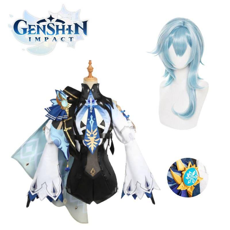 Eula Impact Genshin Cosplay Costume Fashion Pu Bodysuit Set Costume Christmas