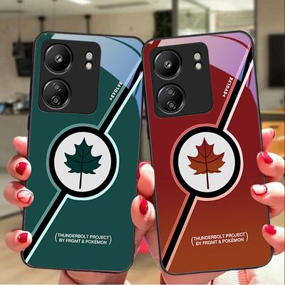 Ahornblätter Gelb Für Xiaomi Redmi 13C Note13 12 Pro Plus 5G Note 9 13T Pro POCO X6 F5 F6 Schwarze Handyhülle aus gehärtetem Glas