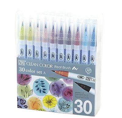 ZIG Clean Color Real Brush Pen, 30 Colors, RB-6000AT/30VA