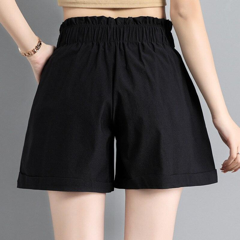 Summer Chiffon Korean High waist Ladies Shorts Women Flower Bud Vintage Harajuka Short Feminino Casual Elastic Wide Leg shorts