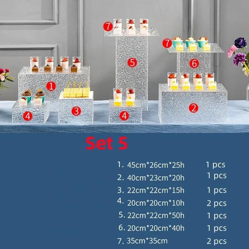 Acrylic Transparent  Dessert Rack Buffet Table Food Tray Rack Cake Tray Table Buffet Tea Break Stand Cake Display Dishes Plates