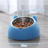 Detachable Pet Food Bowl Cute Cat and Dog Bowl Protects Cervical Neck 15 Degree Oblique Mouth Pet Stainless Steel Food Bowl