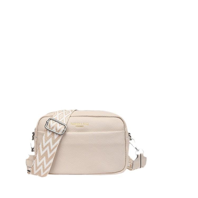 Leather Shoulder Messenger Bag Women'S Bag Fashionable Commuter Simple First Layer Cowhide Small Square Bag