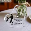 1pc German 'My Best Father, I Love You' Acrylic Ornament - Heart-Shaped Father & Son Silhouette Design, Modern Home Decor for Living Room, Bedroom 