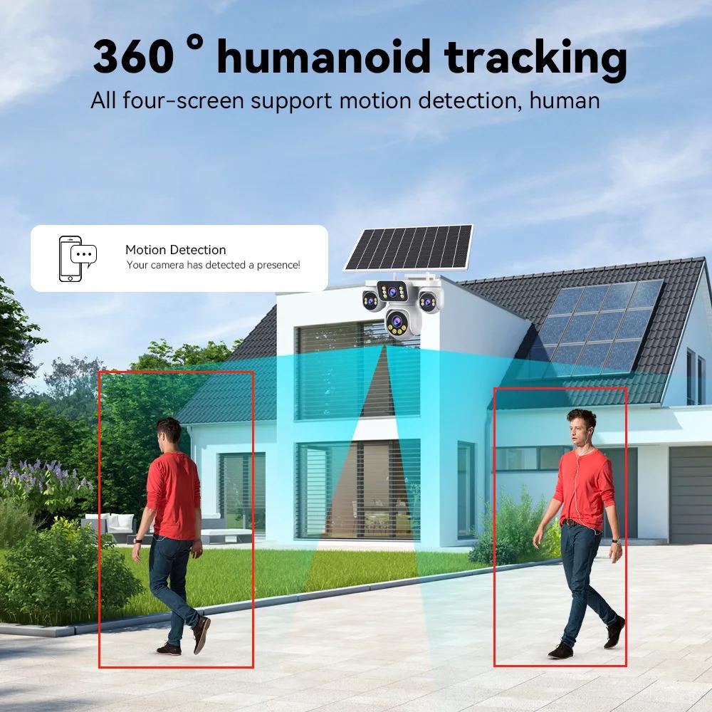 Ruibo Shi Hieasy4 PTZ Rotatable HD Solar Camera with Night Vision and Intercom